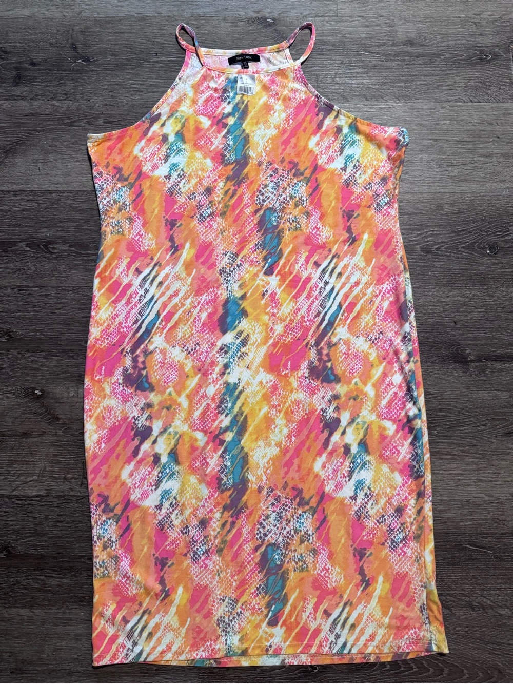 New Look Pink Orange Multi-Color bodycon Dress